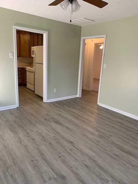 Living room to kitchen or bed/bath rooms.
