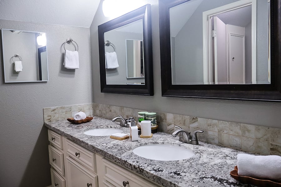 Towers, hand soap, toothbrush and toothpaste is included