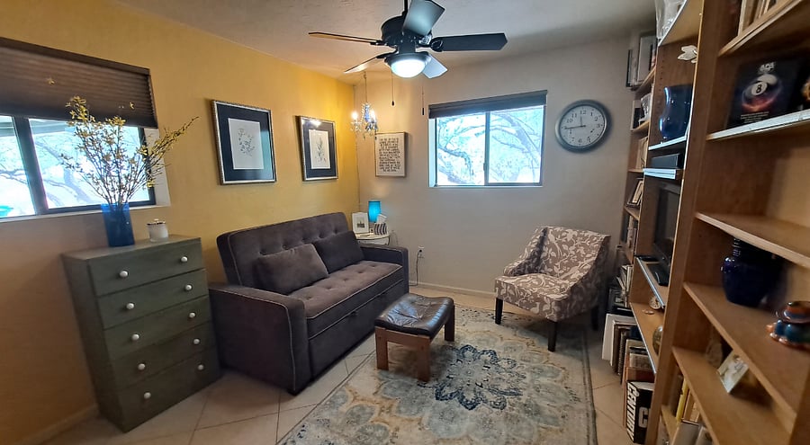 TV room - Shared room that we hardly ever use. Nice space to read or watch own TV shows.