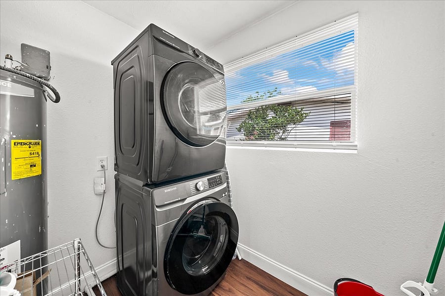 Stacked Samsung Washer and Dryer