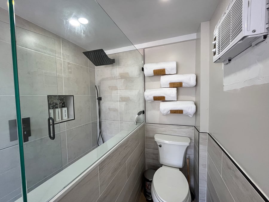 Bathroom 2 is brand new and on ground floor off the pool.