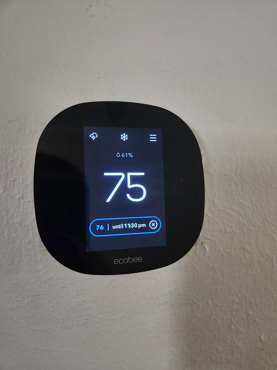 ecoBee smart thermostat upstairs