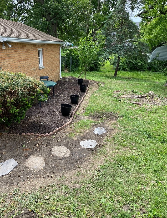 Large backyard.