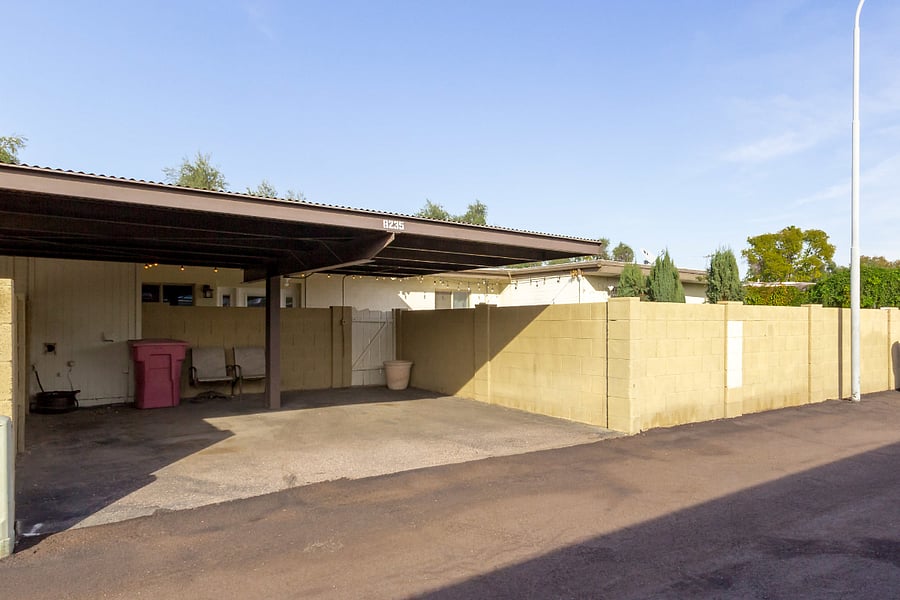 Oversized private two car carport attached to the unit.