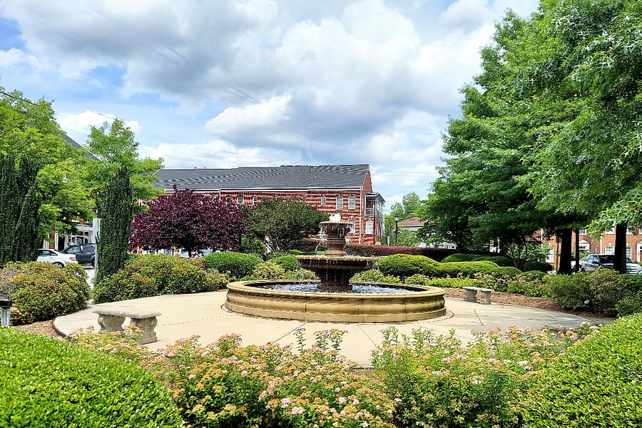view of the townhome from the park
