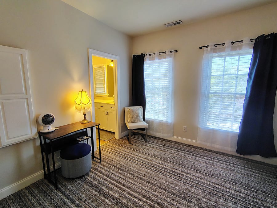 PARKVIEW-Bright light with large windows that have a view of the Southside Square Park--black-out curtains can be drawn to keep the space dark when sleeping
