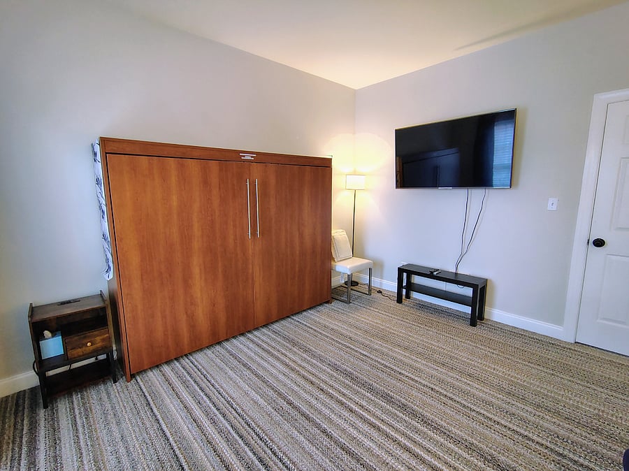 PARKVIEW-queen sized murphy bed stows easily and looks like a cabinet