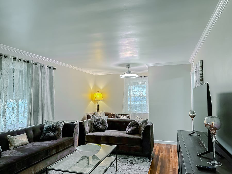 Living room space with reading area