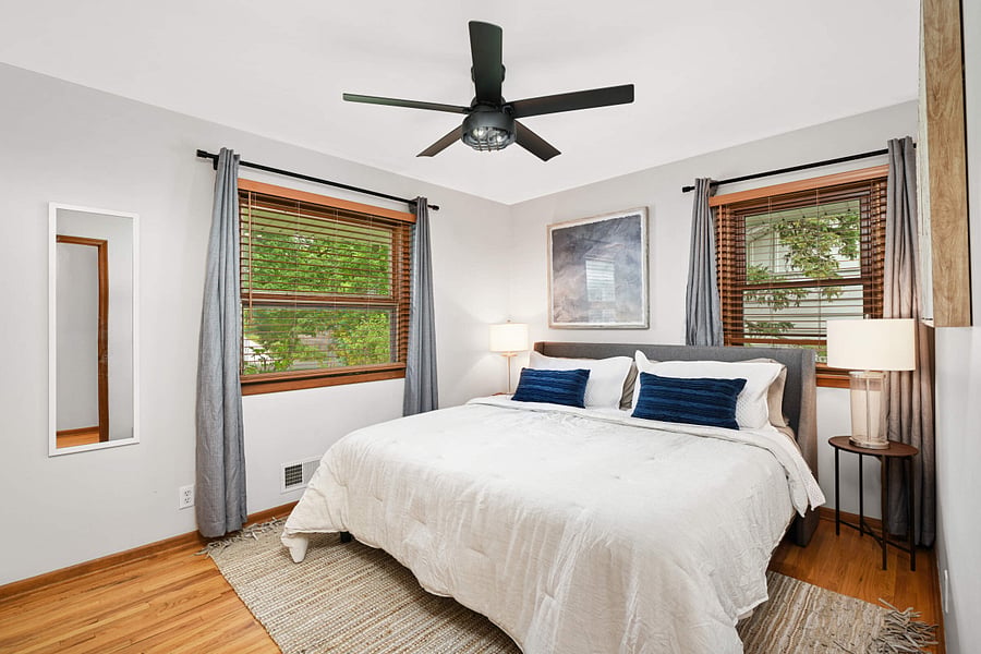 Main floor Primary Bedroom with King bed