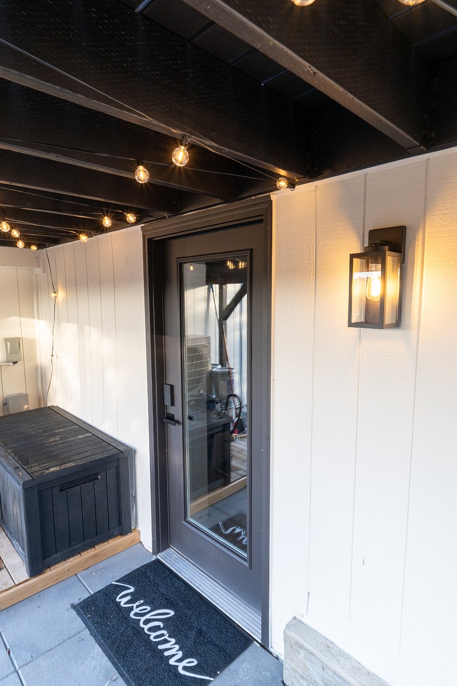 Private entrance to the unit located at the back of the house. Parking is available on the driveway.