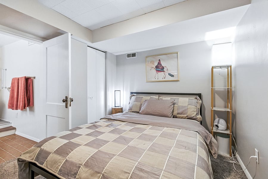 Bedroom1 with comfy bed but be sure to bring your own pillow