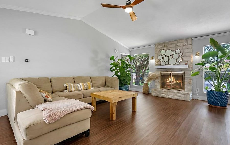 living room + Nest thermostat 