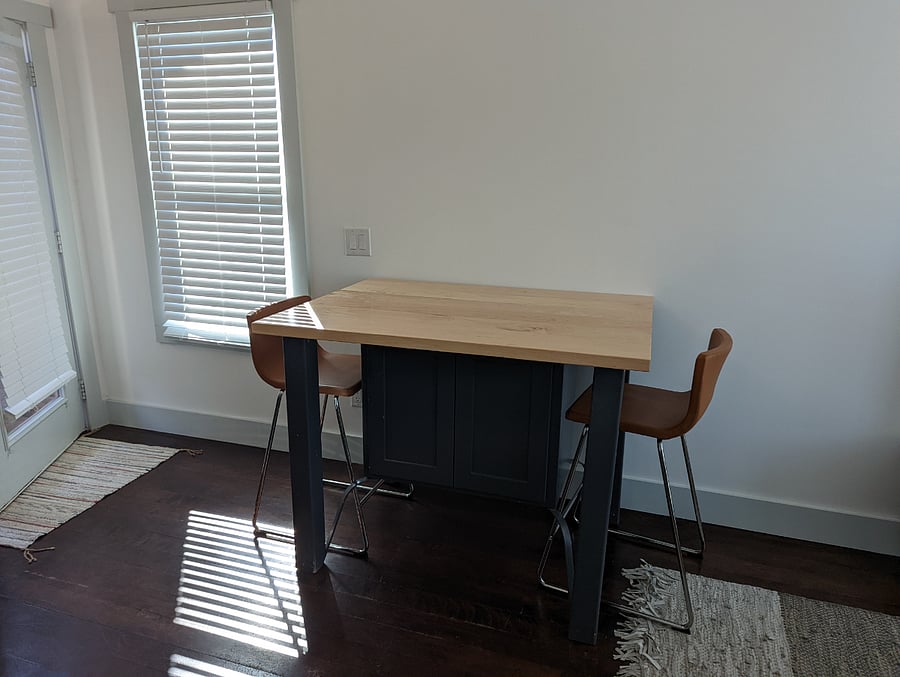 Workspace and dining table.