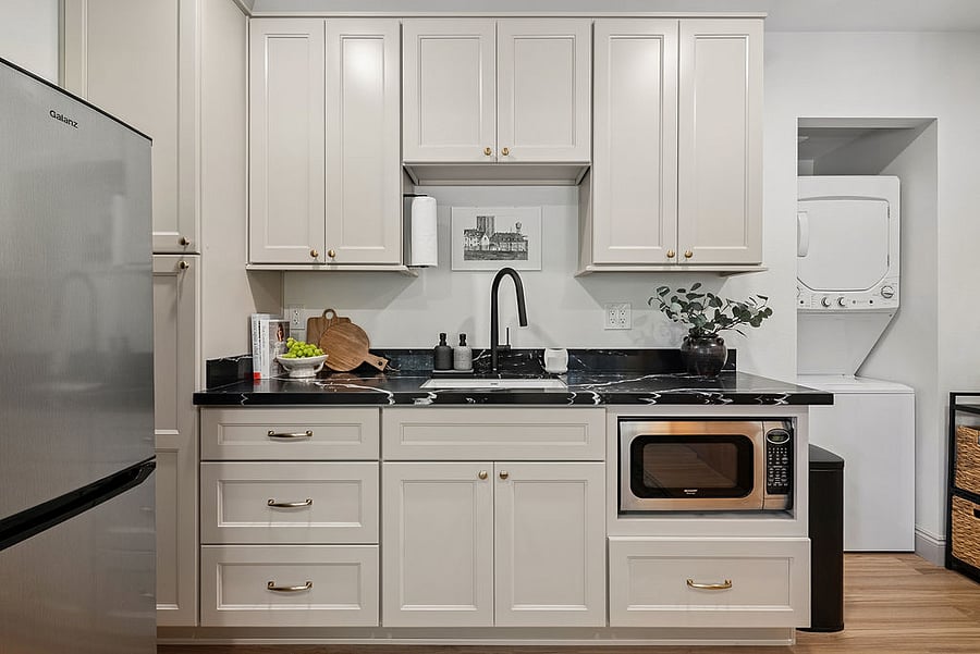 Fully stocked kitchenette