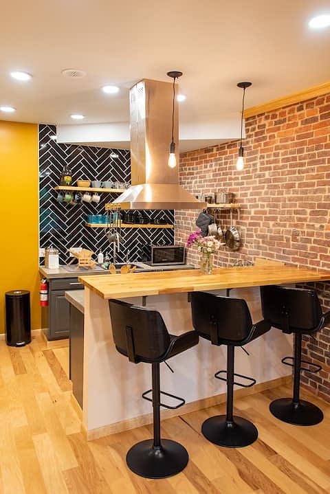 Kitchen and counter for your use during your stay