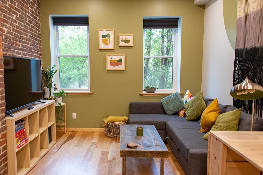 Living room with pullout couch