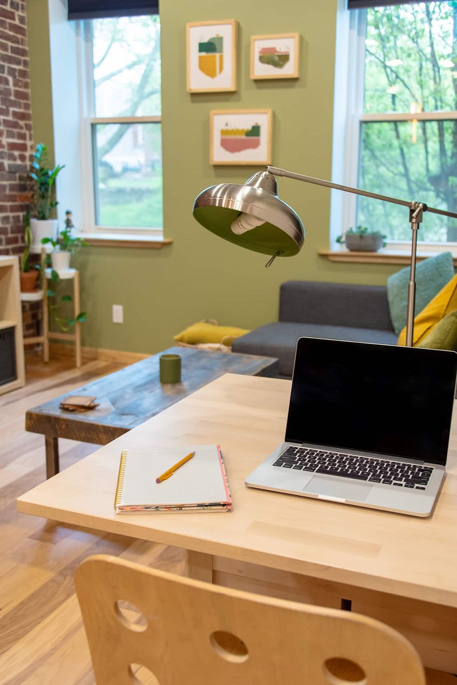 Example of table being used for a desk