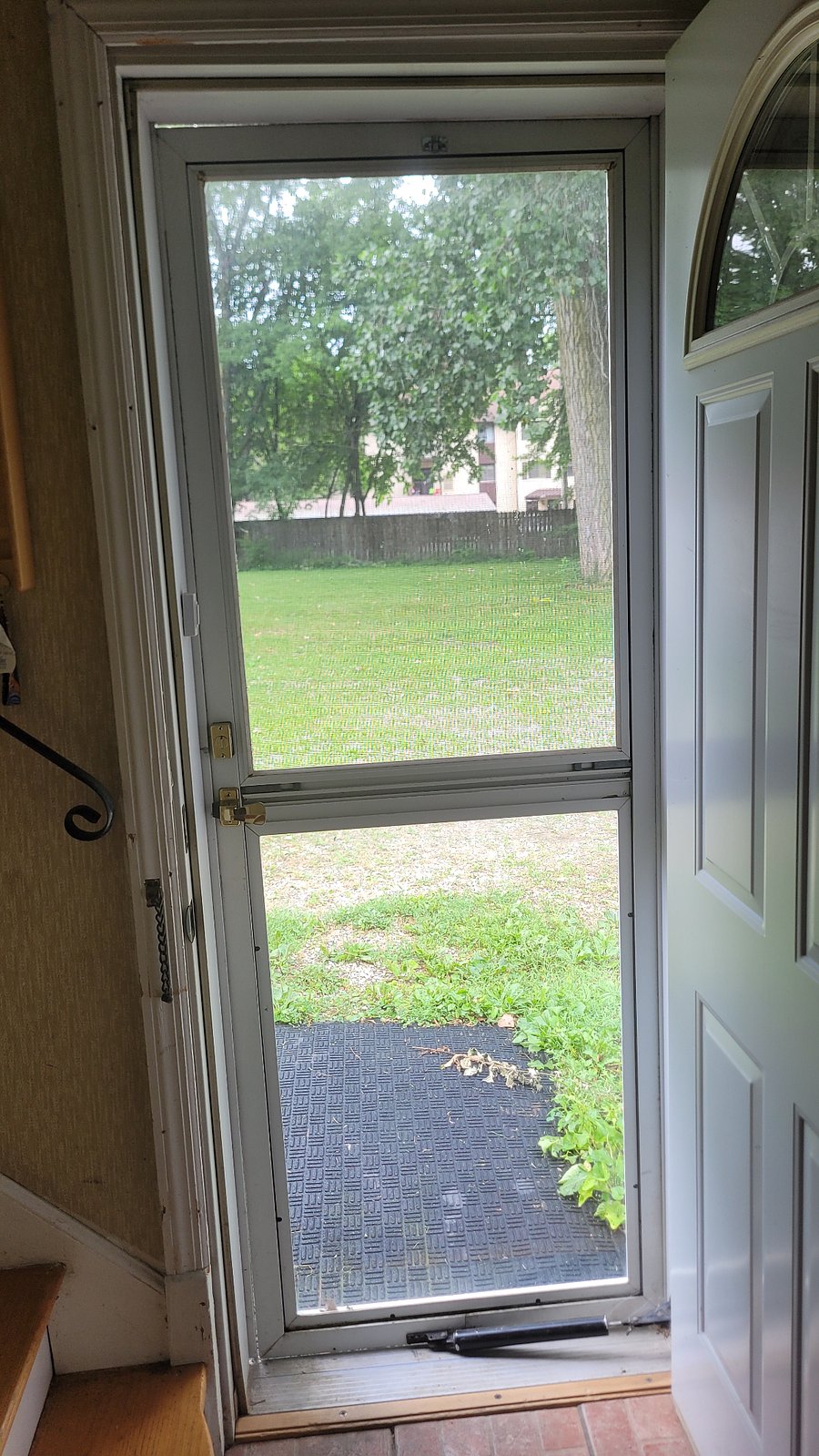 Door to the outside parking space