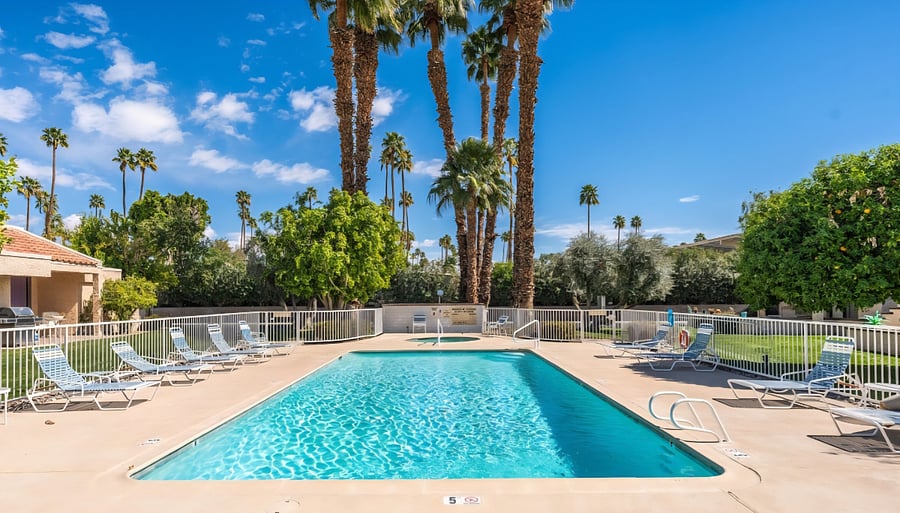 Pool and spa are steps away