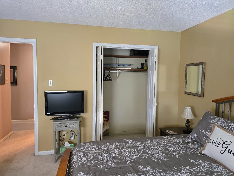 IThis photo shows our old TV, we have replaced it with a new smart TV for your streaming convenience.