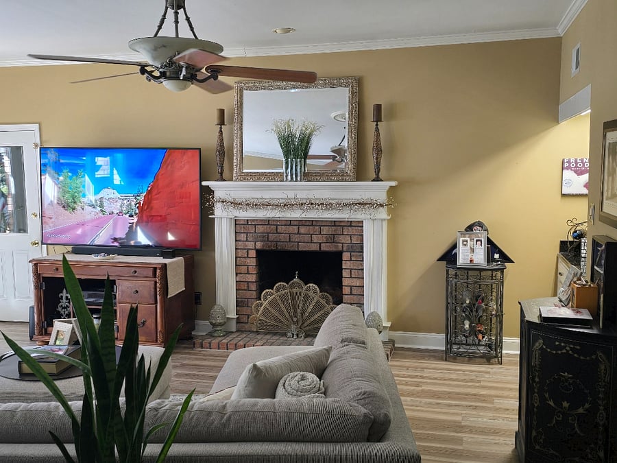 Living room TV area.