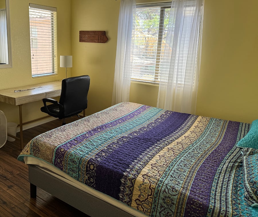 Guest bedroom #1 with King Bed (shared bathroom in hallway)