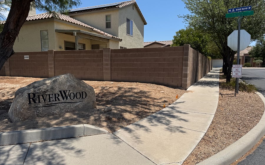 Entrance to the neighborhood that's tucked away off of a quiet street, right on the Rillito