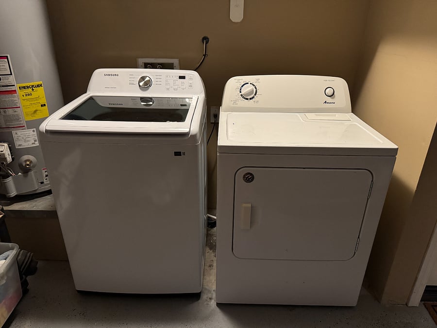 Washer and dryer located in the garage