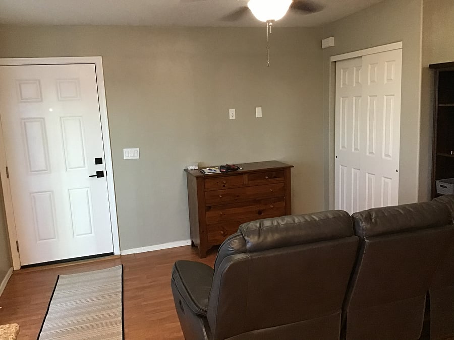 This area is where a TV will be on the wall.