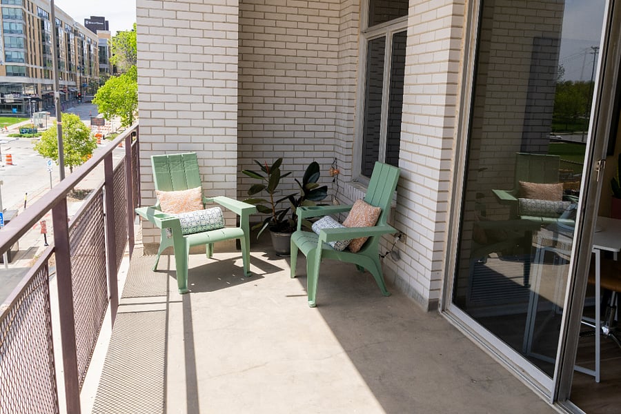 Enjoy a cup of coffee or other beverage on your spacious balcony!