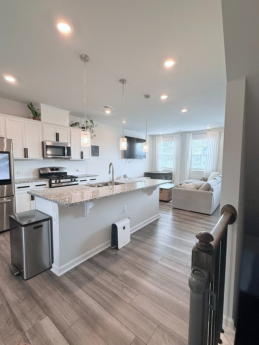 Second floor: Kitchen, and living room