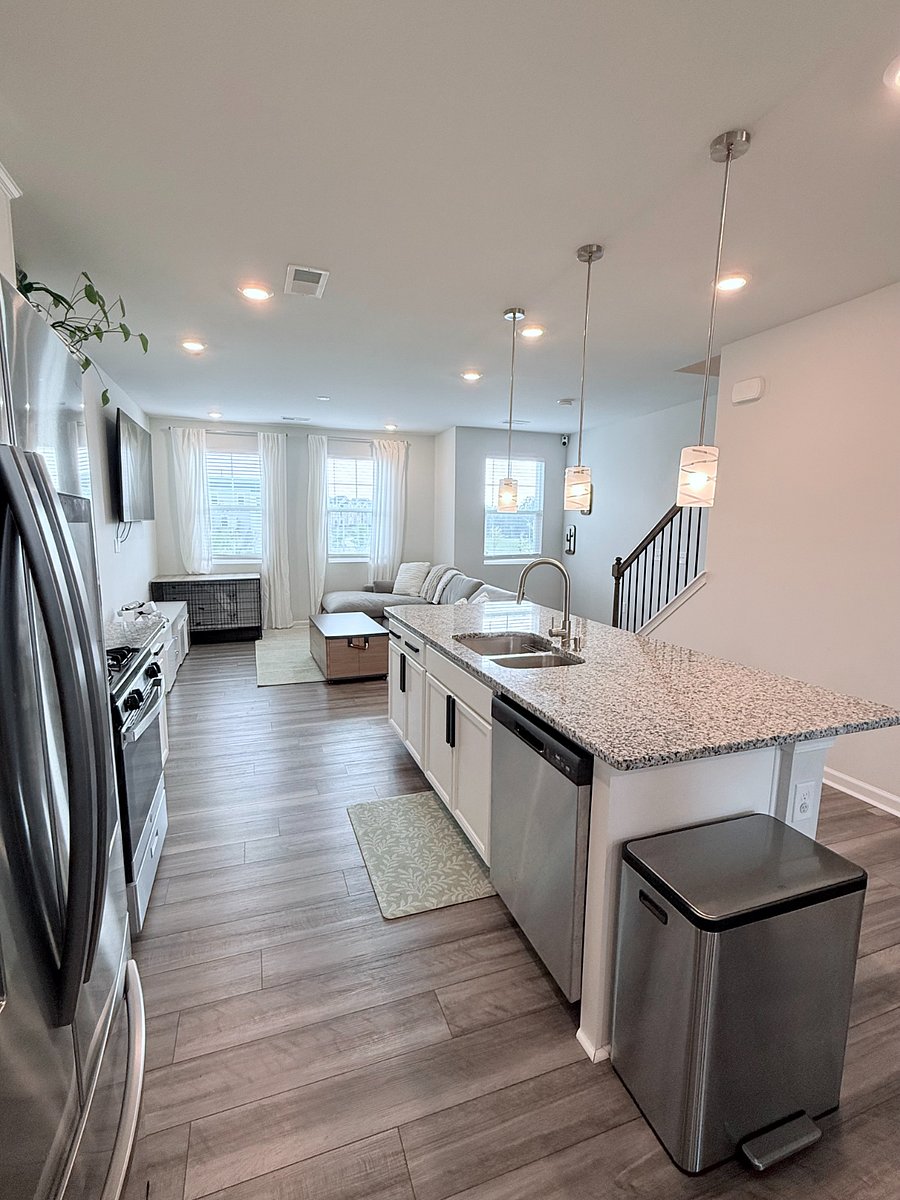 Second floor: Kitchen, and living room