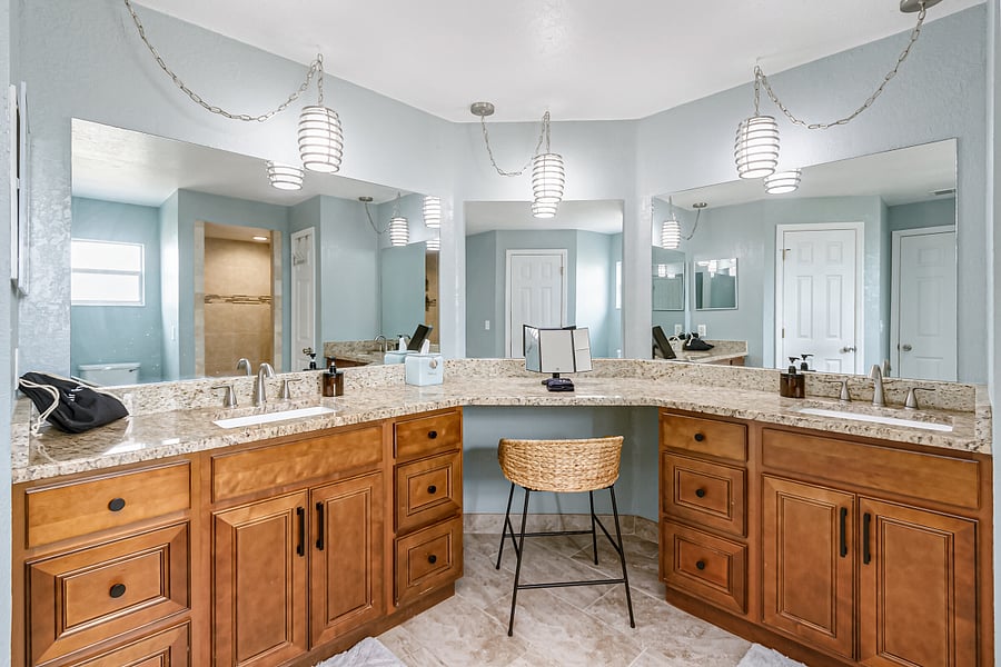 Primary Bathroom; Vanity with Makeup Mirror