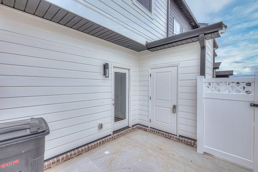 There is a storage closet off private patio