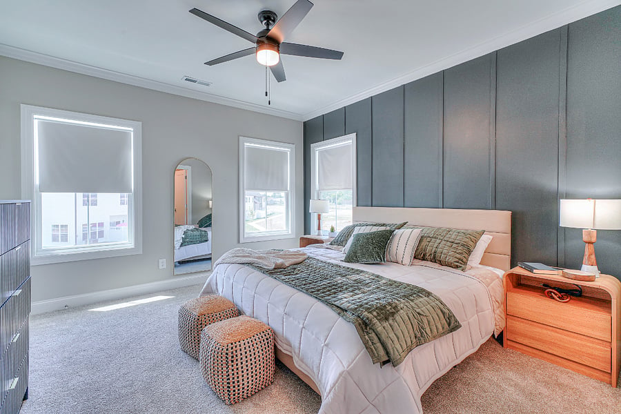 Primary suite on second floor features a king bed