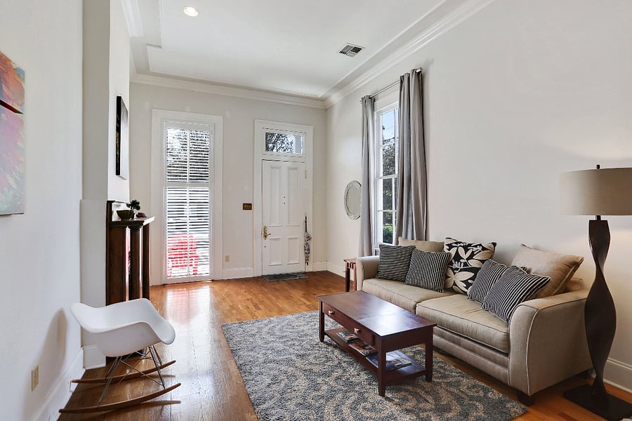 front living area viewed from adjacent dining area