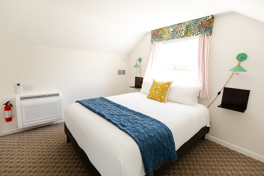 This bedroom also has a supplemental heating and cooling unit so the temperature of the room can be conveniently controlled.