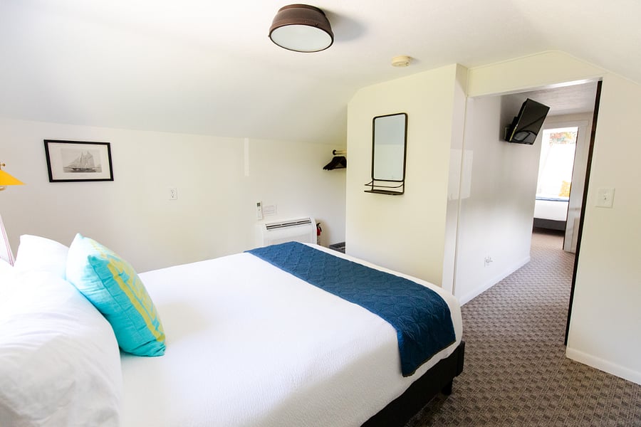 This bedroom also has a supplemental heating and cooling unit so the temperature of the room can be conveniently controlled.