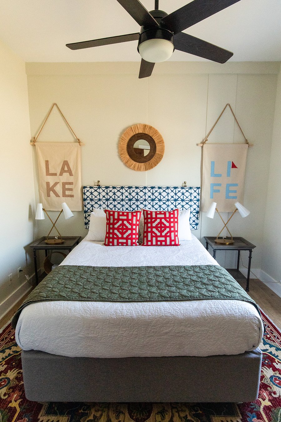 Bedroom 1 has a queen bed and is located on the main level off of the living room.