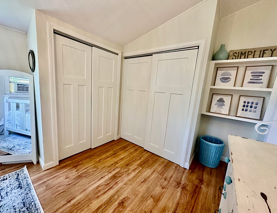 Double closets in the bedroom