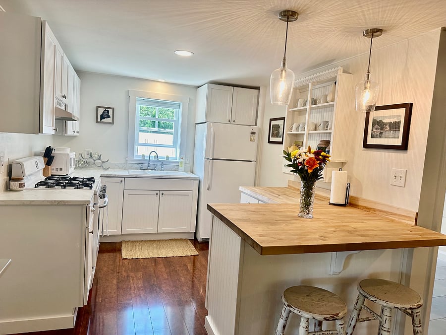 Updated coastal, cottage kitchen