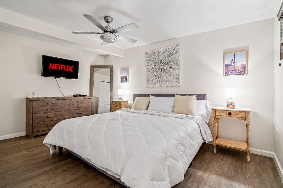 Primary Bedroom - King Size Bed.