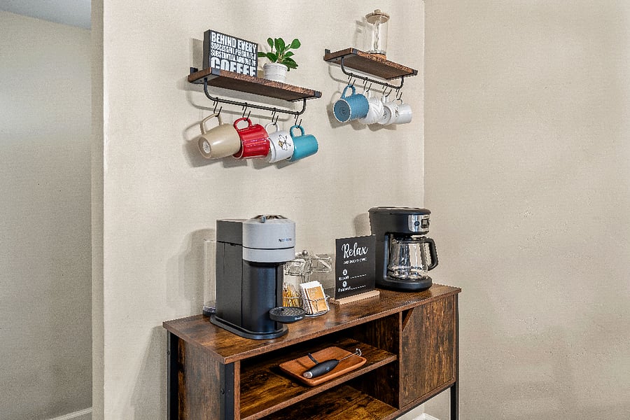 Enjoy your morning coffee with your choice of Nespresso pod or classic drip brew.
