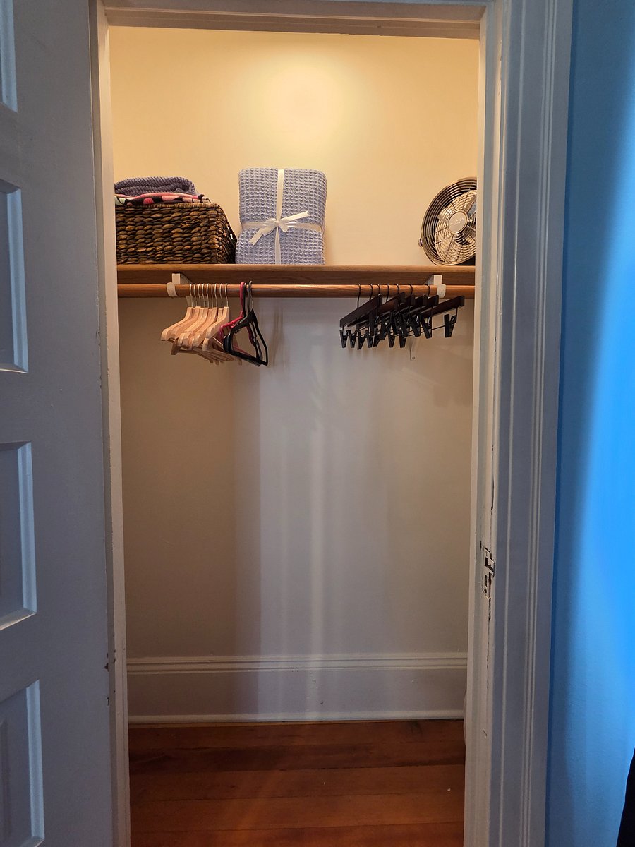 The closet is quite spacious