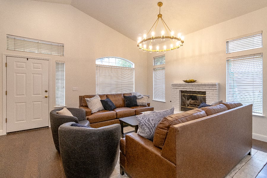 spacious great room with comfortable brand new seating.