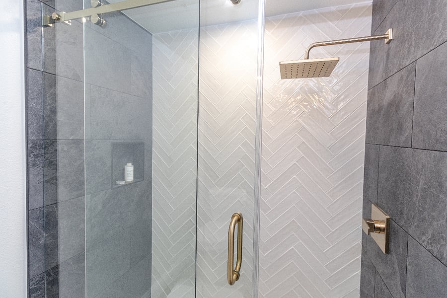 downstairs bathroom shower, heated floor, steam free back light mirror.
Do not use ammonia on the glass. Glass Cleaner is provided.