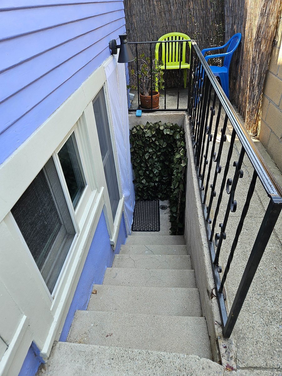 Stairway down to apartment