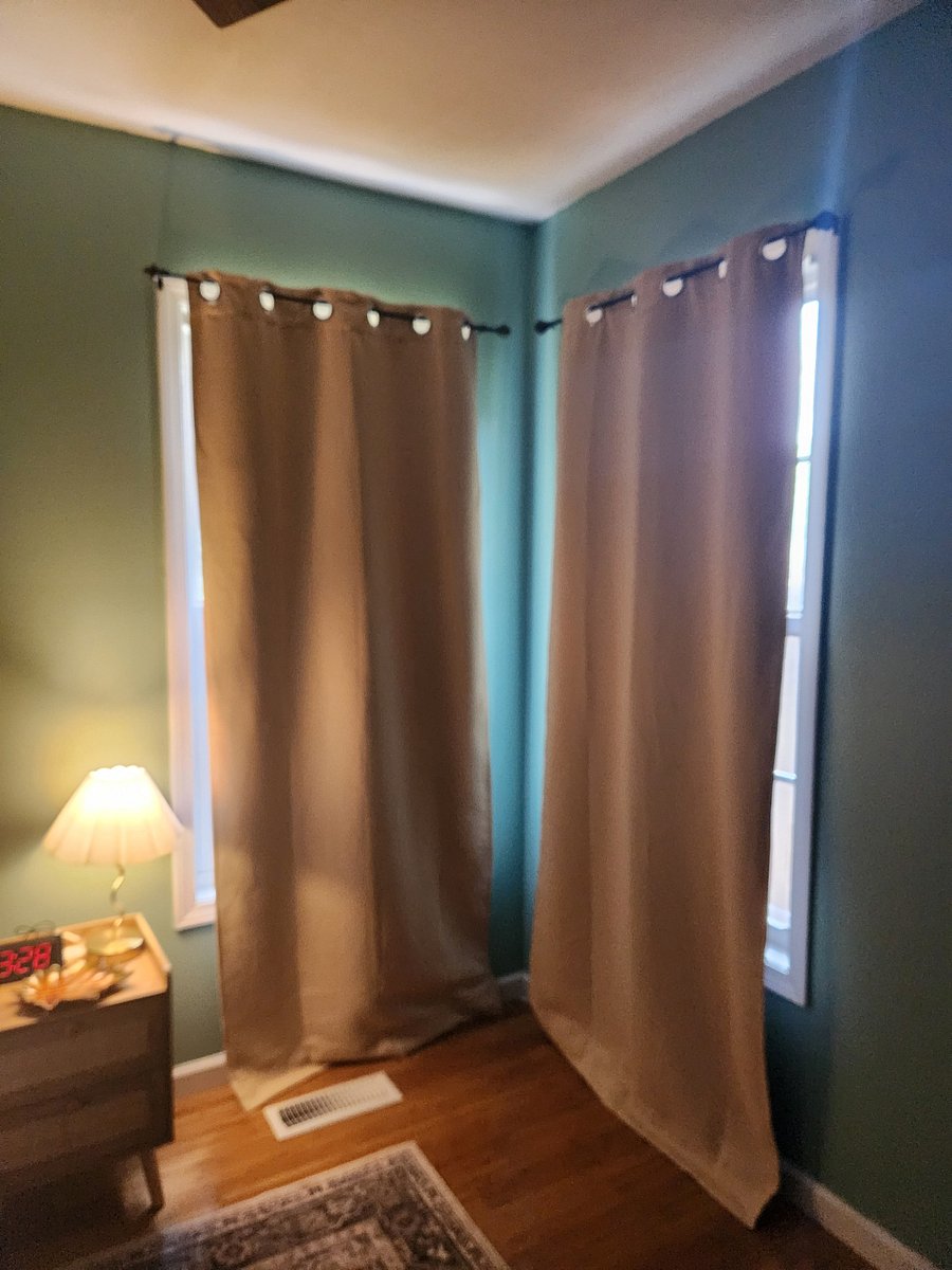 Blackout curtains together the most restful sleep