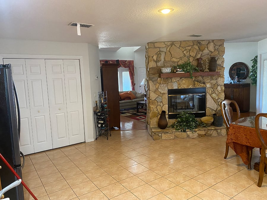 Kitchen view towards the living room