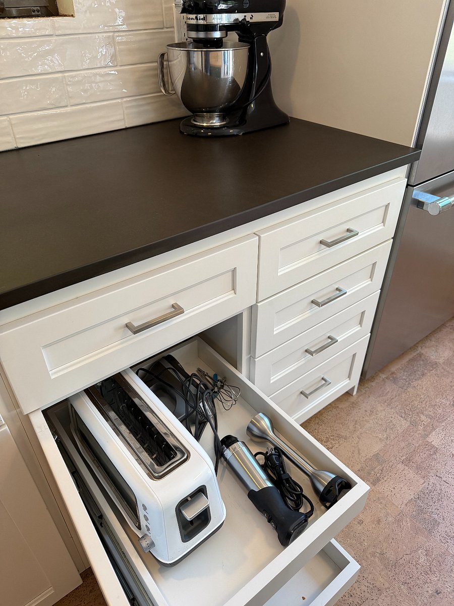 kitchen well-stocked with everything you need including cookware and small-appliances